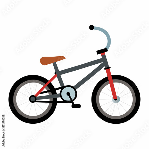 Minimal BMX Bike Vector on White Background