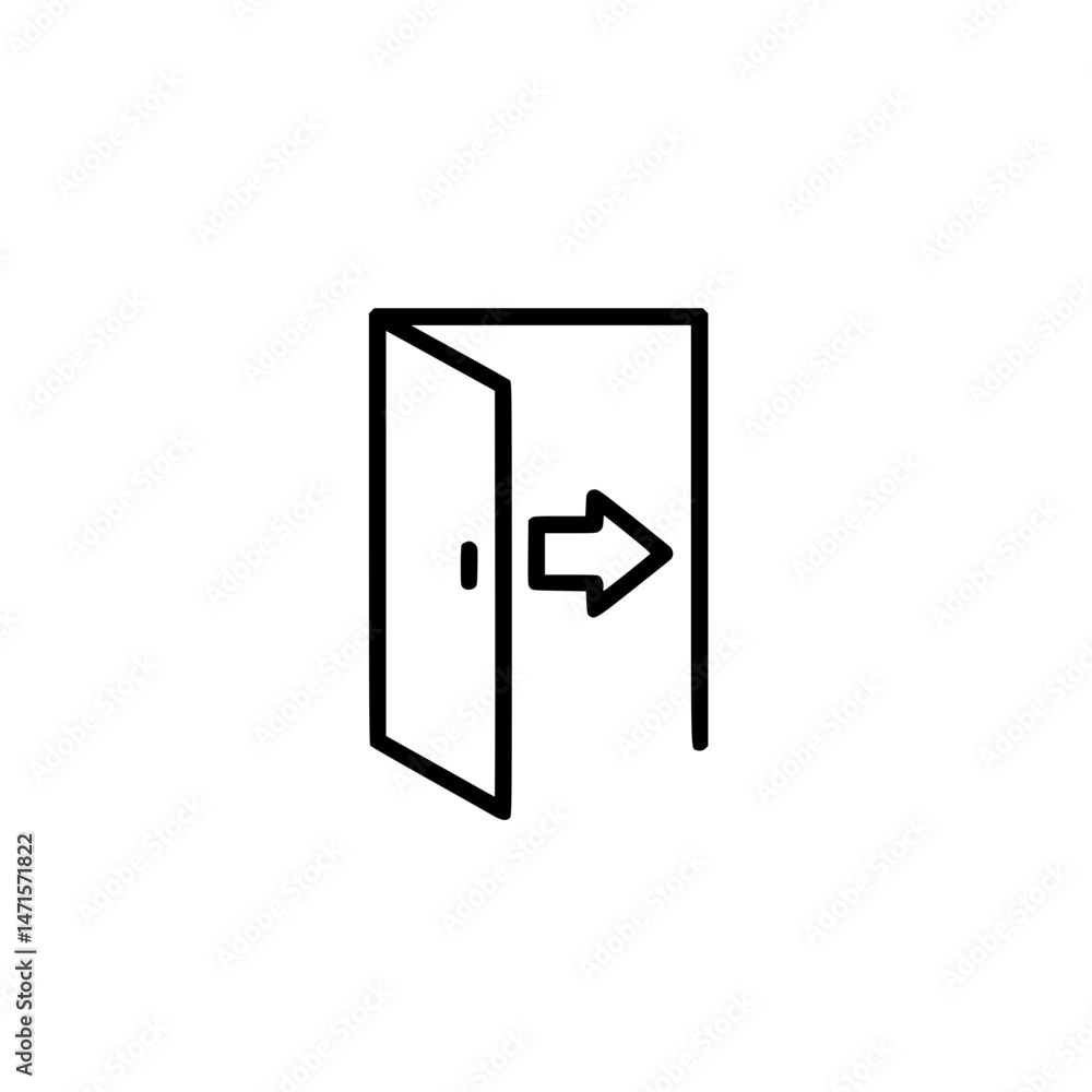 Exit Door Line Drawing Exit Door Line Drawing