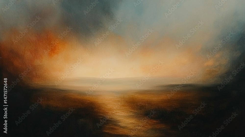 Fototapeta premium Golden Hour Landscape Painting