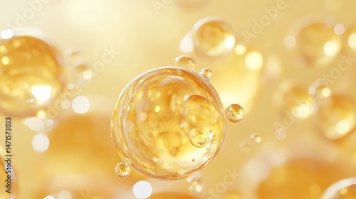 Gold liquid spheres.