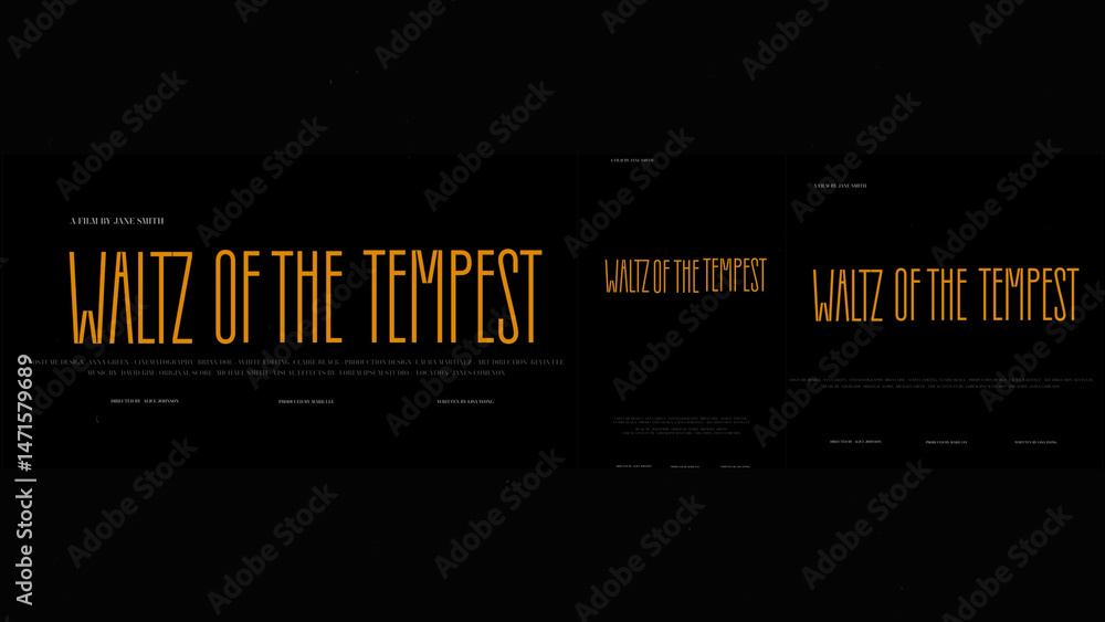 Cinematic Film Title Card, Movie Poster Typography Overlay 16 | Fully ...