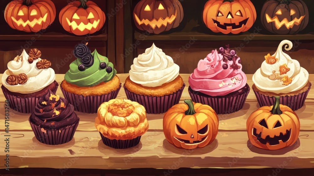 Halloween Cupcakes Display. Halloween Cupcakes Display.