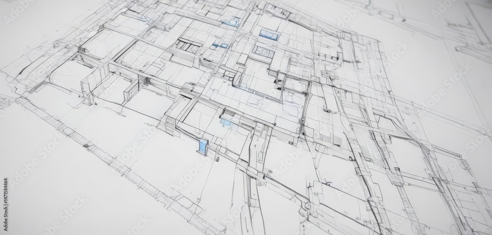 Clean blueprint style illustration, black lines on white, engineering, shape Clean blueprint style illustration, black lines on white, engineering, shape