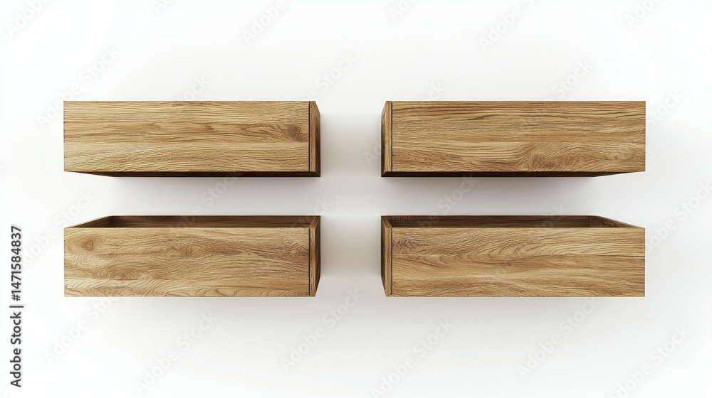 Obraz premium Floating drawer units isolated on white background