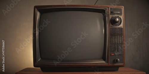Close-up of vintage CRT TV screen displaying static; warm glow , device, pixels, antique