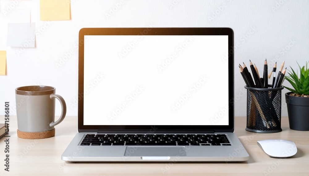 Fototapeta premium laptop on table