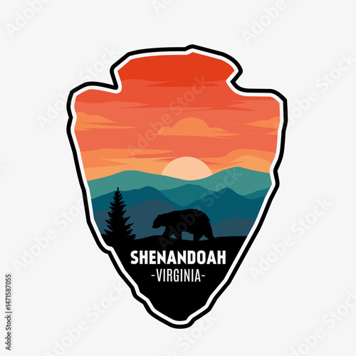 Virginia, Shenandoah Bear in Sunset Perfect for Print, Apparel, etc