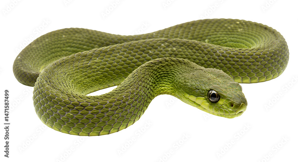 Fototapeta premium Boomslang Gliding Through Tree Canopy