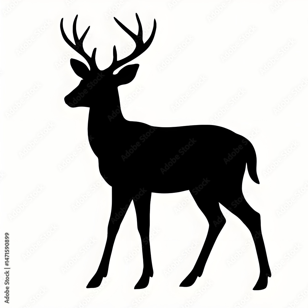 Obraz premium deer silhouette vector illustration