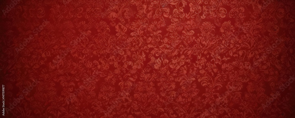 Fototapeta premium Intricate red damask wallpaper, elegant design , design, style