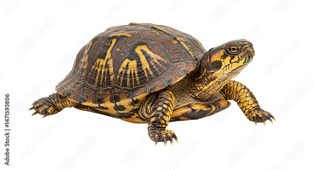 Obraz premium Box Turtle Crossing Forest Floor