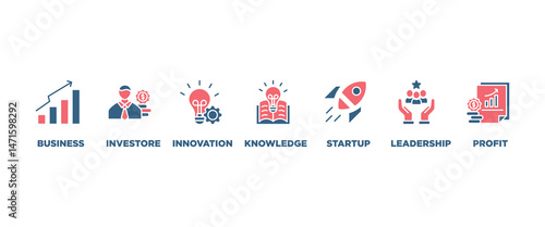 Tableau sur toile Enterpreneur banner web icon vector illustration concept with icon of business,