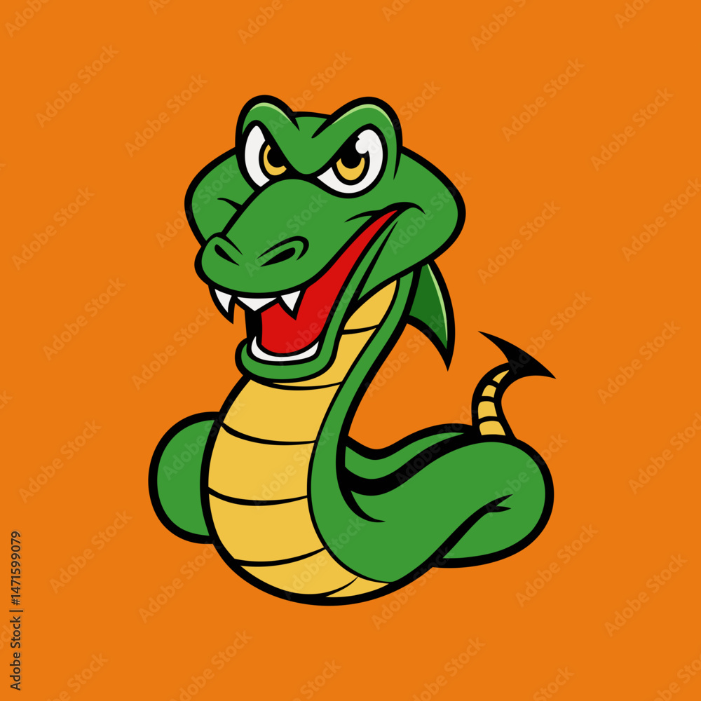 Fototapeta premium green snake cartoon