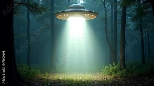 Wallpaper Mural Encounter in the Woods: Unexplained Aerial Phenomenon Over a Forest Glade Torontodigital.ca