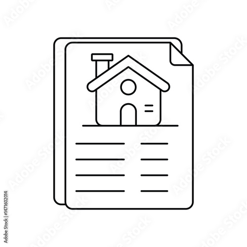 document lineal icon with white background vector stock illustration