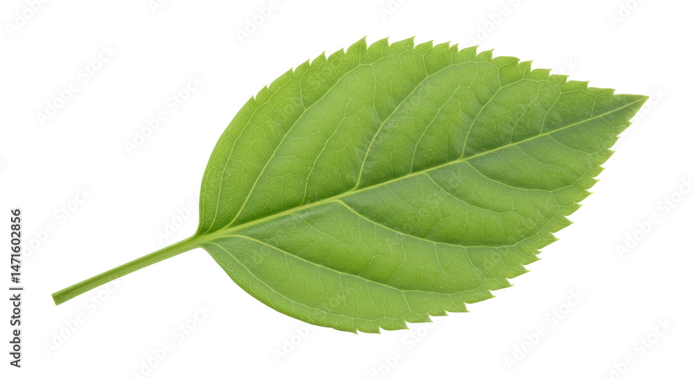 Obraz premium Isolated green leaf on white background