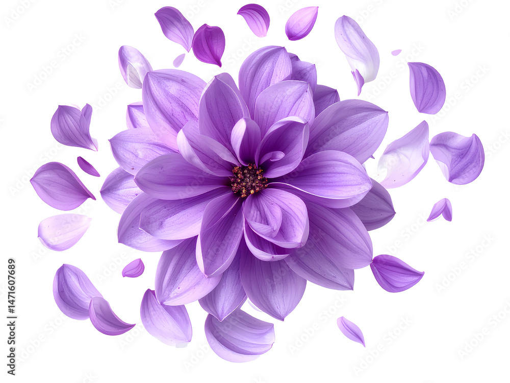 Lilac Petal Burst with Bloom Center – Transparent Background Lilac Petal Burst with Bloom Center – Transparent Background