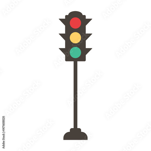 traffic light on white background. vector illustration. 