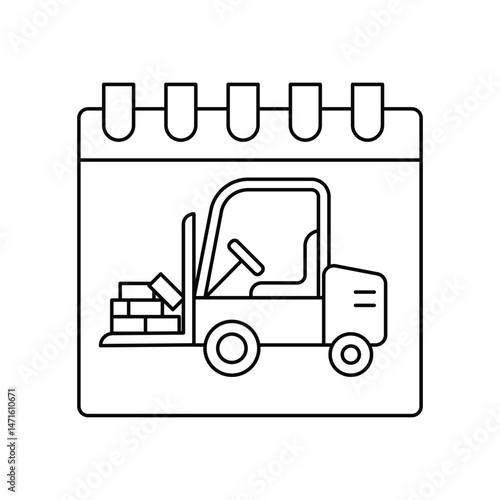 calender lineal icon with white background vector stock illustration