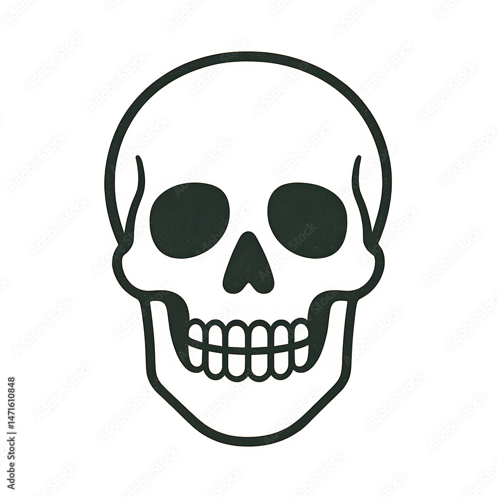 Obraz premium Minimalist Skull Outline Bold, Modern, and Iconic Design without background