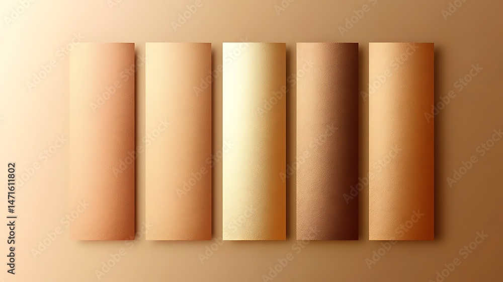 Naklejka premium Beige color palette with gradient swatches.