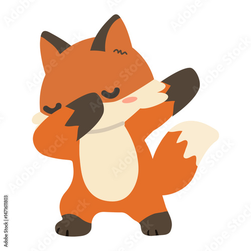 Cute dabbing fox cool cartoon