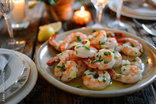 salad with shrimps and vegetables