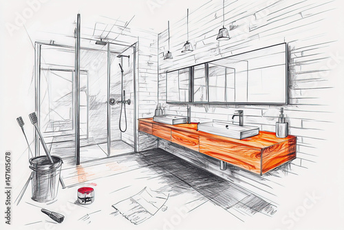 bathroom sketch