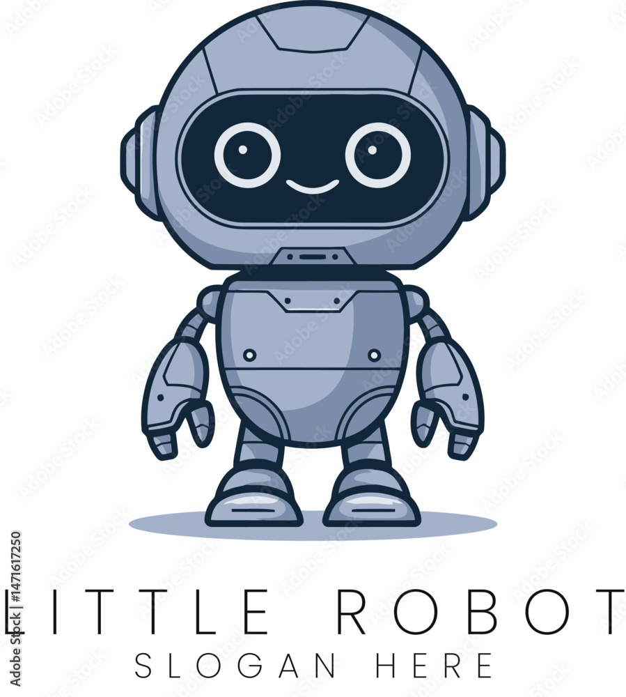 Adorable Little Robot Character Design Cute Friendly AI art logo icon tech happy small Adorable Little Robot Character Design Cute Friendly AI art logo icon tech happy small