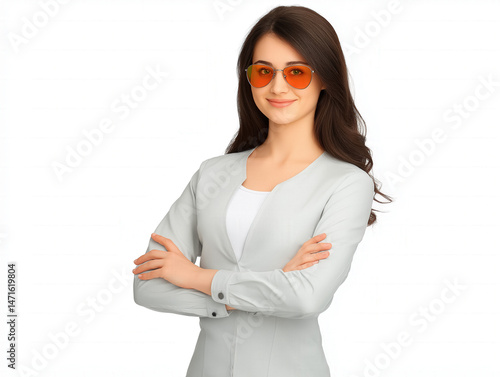 Woman in sunglasses, posing...