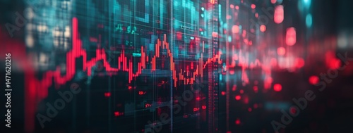 A computer screen with a red line that is going down