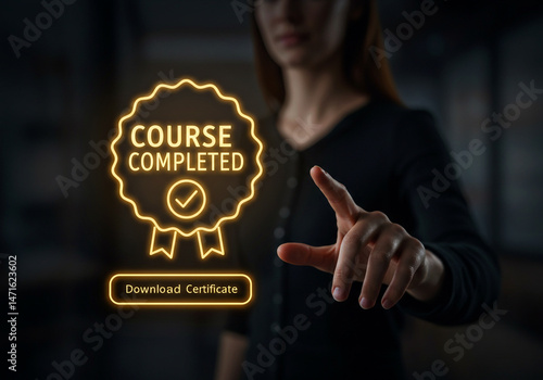 Online course completion badge and certificate
