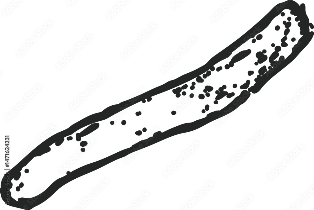 Fototapeta premium A black-and-white sketch of a chicken drumstick, perfect for BBQ, grilled food, and culinary design projects