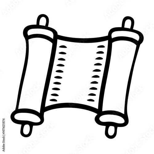 Torah Scroll Symbol for Hanukkah Celebration  