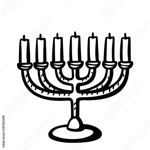 Unlit Menorah for Hanukkah Celebration  