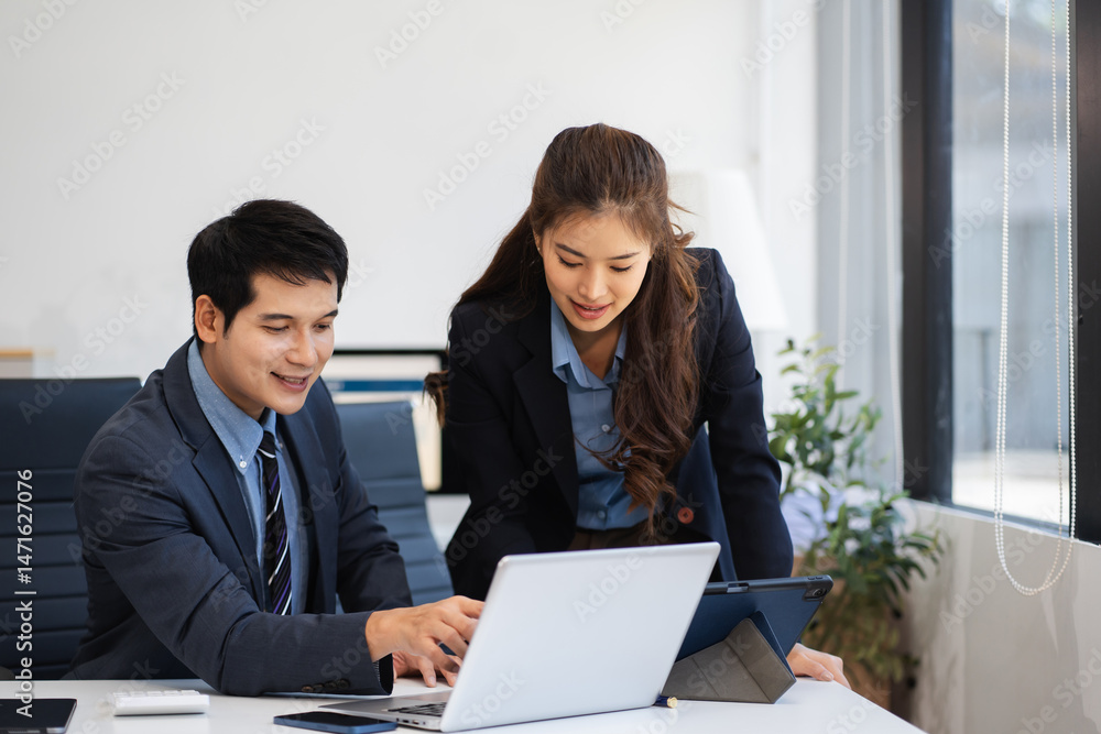 Business team new professional investor starts project meet with financial manager, designing a computer, tablet, digital at office Business team new professional investor starts project meet with financial manager, designing a computer, tablet, digital at office