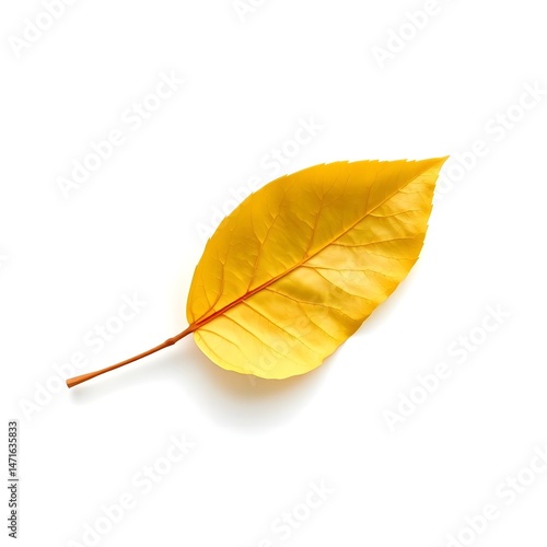 autumn birch leaf isolated on white