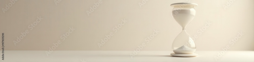 Modern hourglass, sleek design, neutral background, countdown, black, timer Modern hourglass, sleek design, neutral background, countdown, black, timer