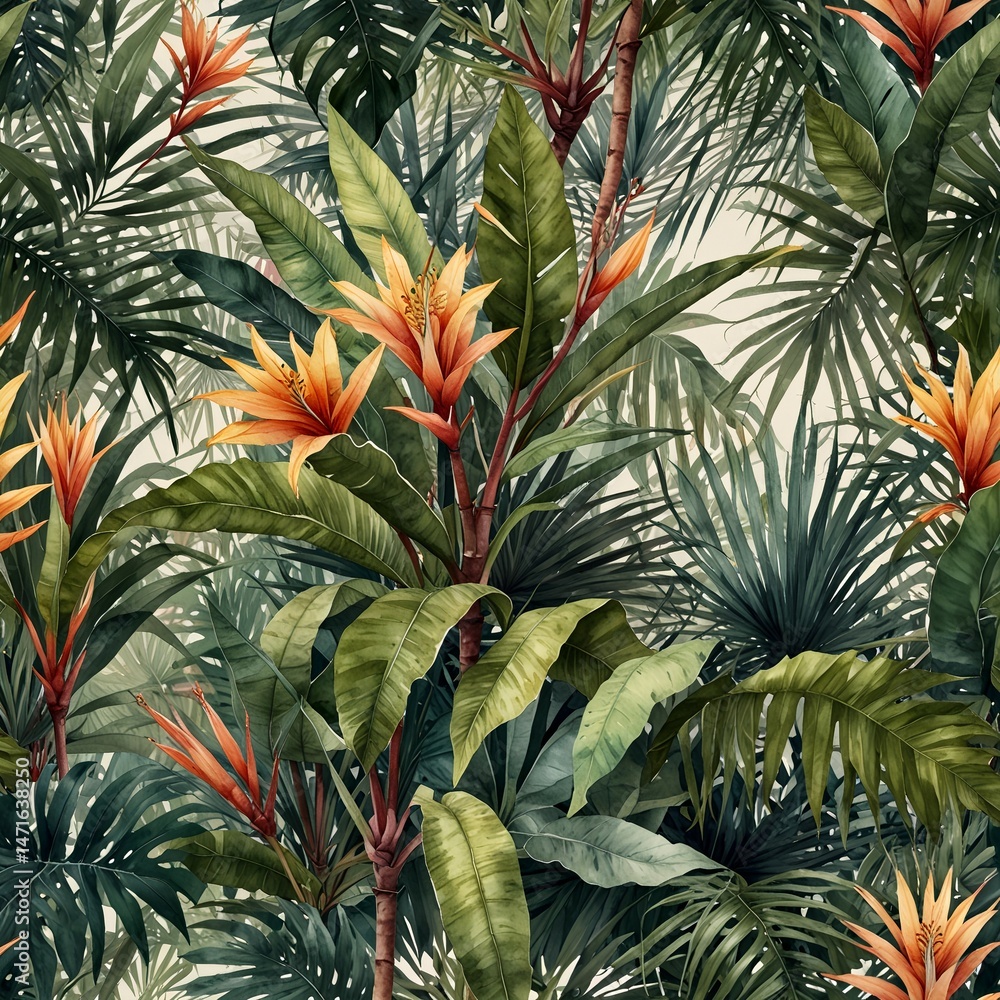 Obraz premium tropical plants, monstera, tropics, jungle, pattern