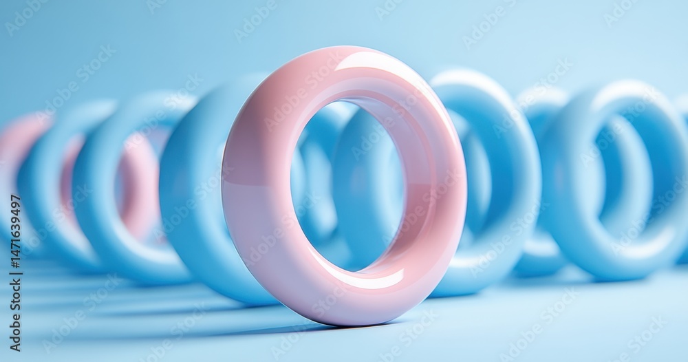 Obraz premium Abstract rings in pastel colors