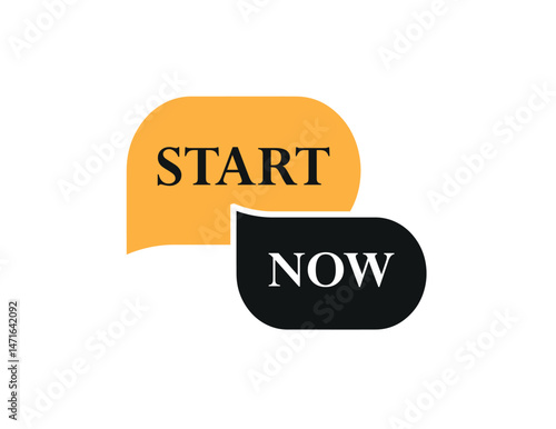 start now button on white background	
