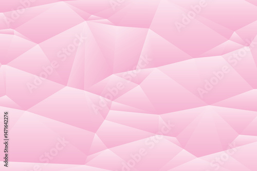 A polygonal vector background filled with triangular shapes uses a pink gradient to create a modern, dynamic, and visually engaging geometric pattern design.

