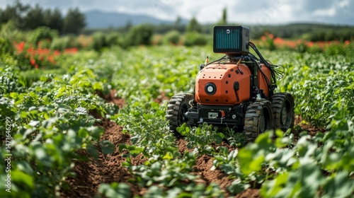 Wallpaper Mural AI-powered robotic weeder identifying and removing unwanted plants among crops, enhancing yield without chemicals Torontodigital.ca