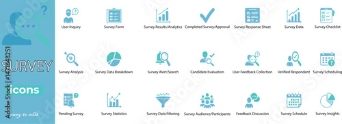 Explore comprehensive survey vector illustrations for data analysis and feedback. Perfect for research, statistics, and insights.