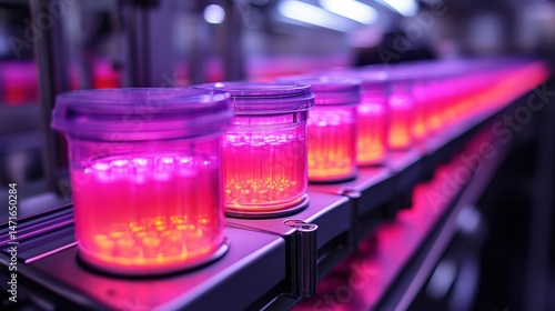 High tech laboratory bottles with luminescent displays for innovative research applications