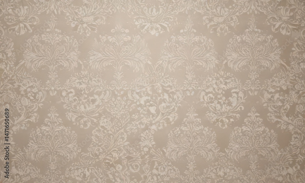 Elegant damask wallpaper, intricate lace-like pattern in subtle neutrals , textile, traditional, seamless pattern Elegant damask wallpaper, intricate lace-like pattern in subtle neutrals , textile, traditional, seamless pattern