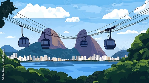 Sugarloaf Cable Car with Rio Skyline.