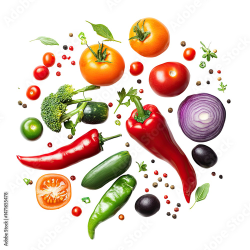 Colorful array of fresh vegetables