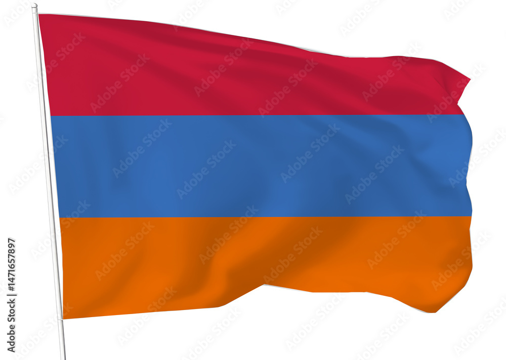 Naklejka premium flag of Armenia on white background