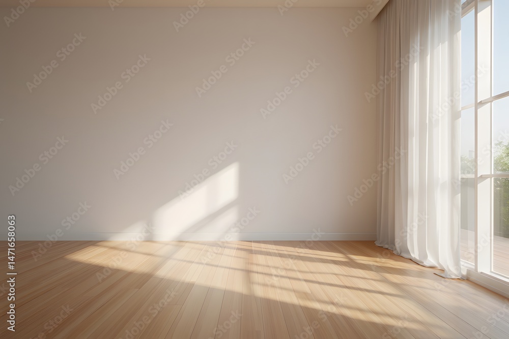 Sunlit Empty Room Interior Sunlit Empty Room Interior